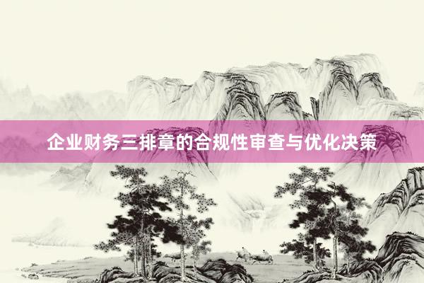 企业财务三排章的合规性审查与优化决策